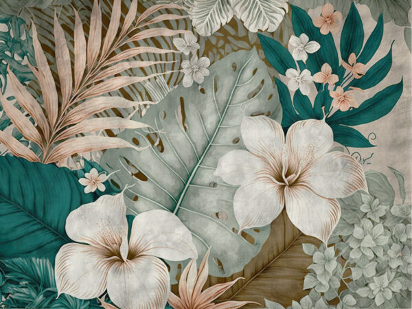 Tropical foliage and floral arrangement. Tropical foliage and floral arrangement.