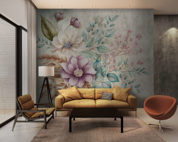 Painting of flowers and leaves Painting of flowers and leaves