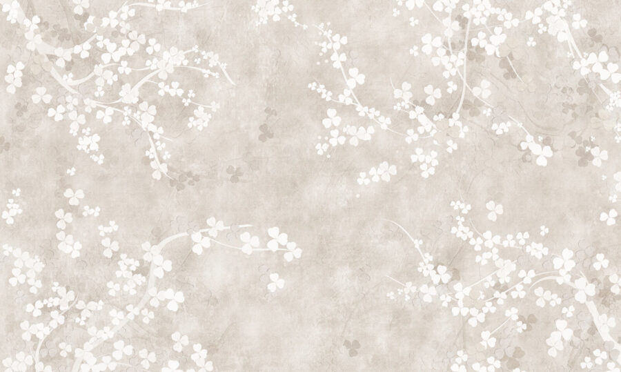 Wall murals White flowers on a beige background - Image 6