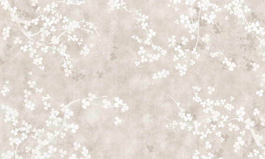 White flowers on a beige background