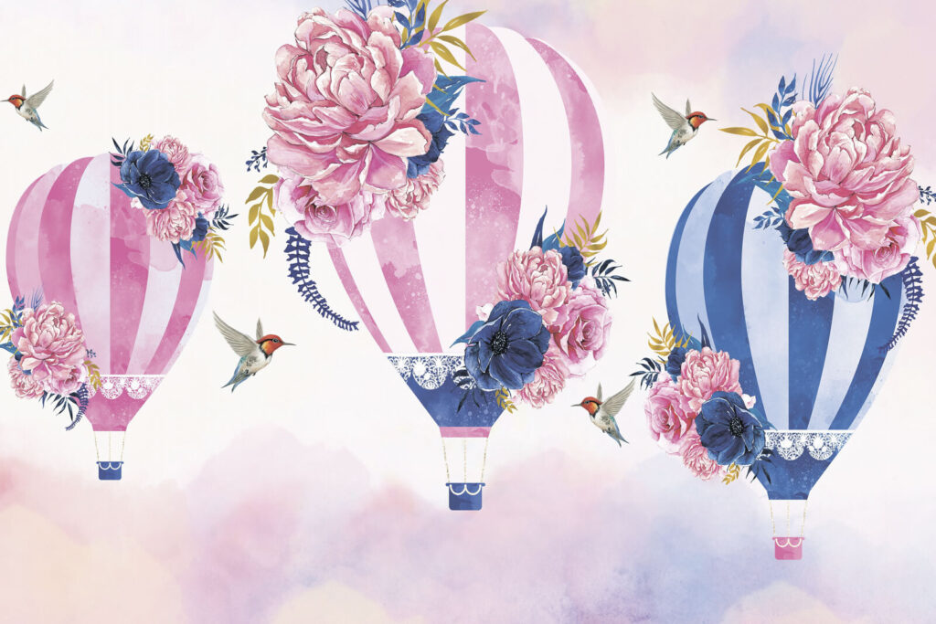Group of hot air balloons with flowers u94452p 1024x683 - Group of hot air balloons with flowers - tegory