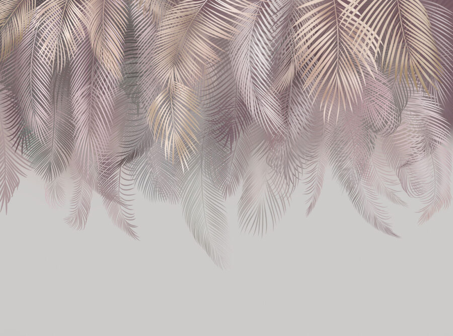 Wall murals Delicate leaves in soft pastel hues. - Image 5