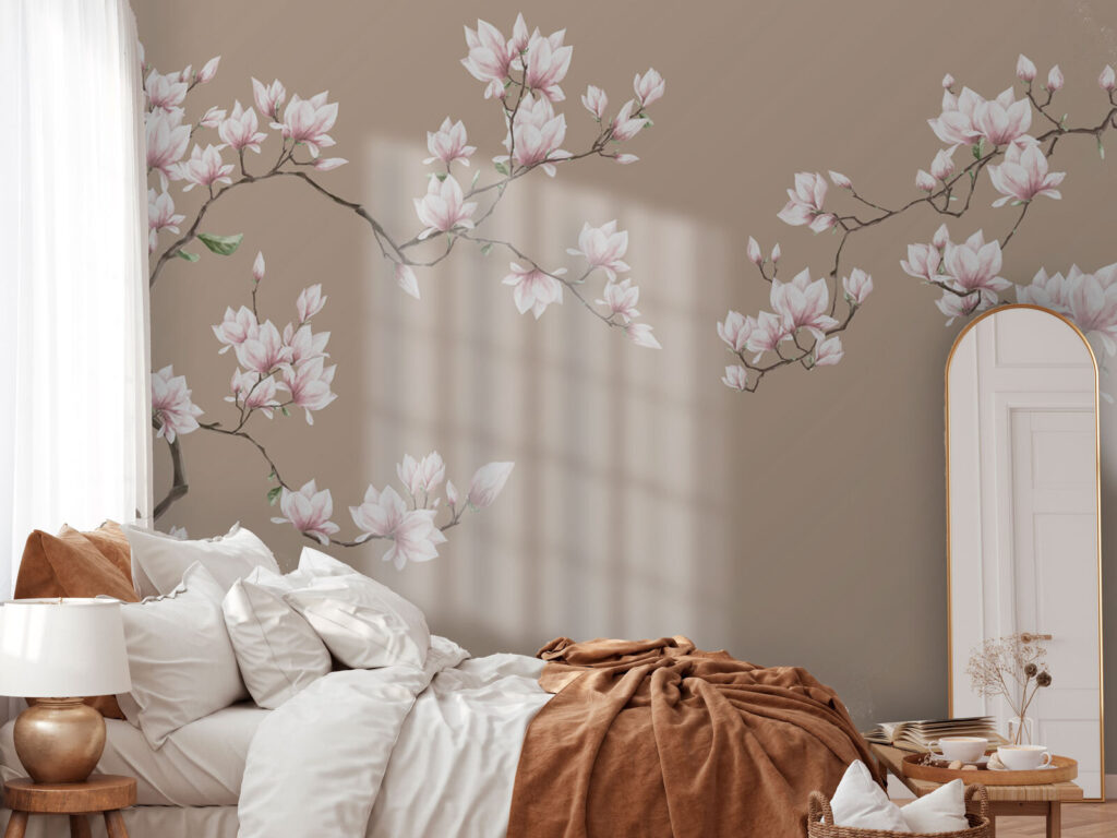Group of white flowers on a brown background Group of white flowers on a brown background