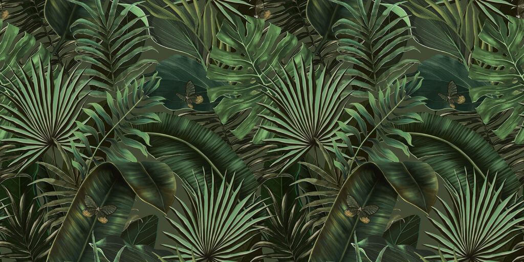 Lush green leaves and hidden butterflies. Lush green leaves and hidden butterflies.