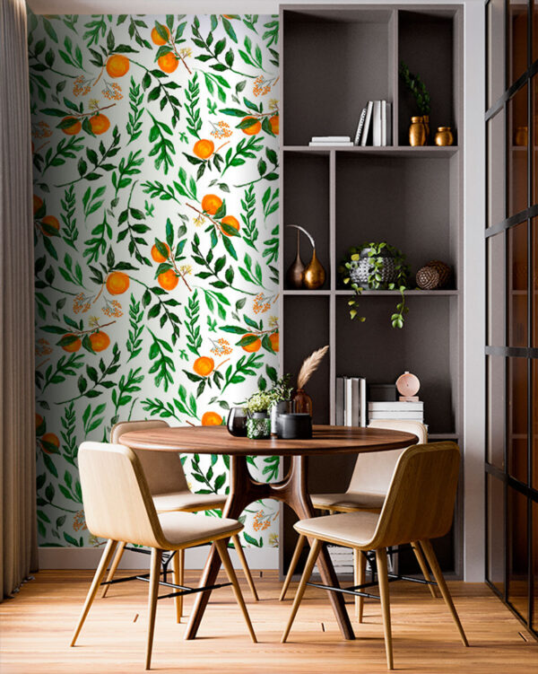 Pattern of oranges and leaves Pattern of oranges and leaves