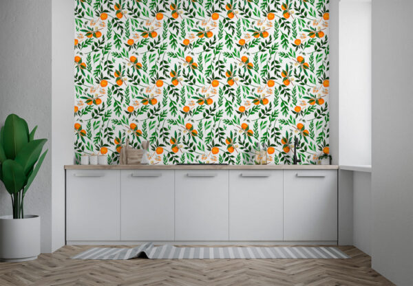 Pattern of oranges and leaves Pattern of oranges and leaves