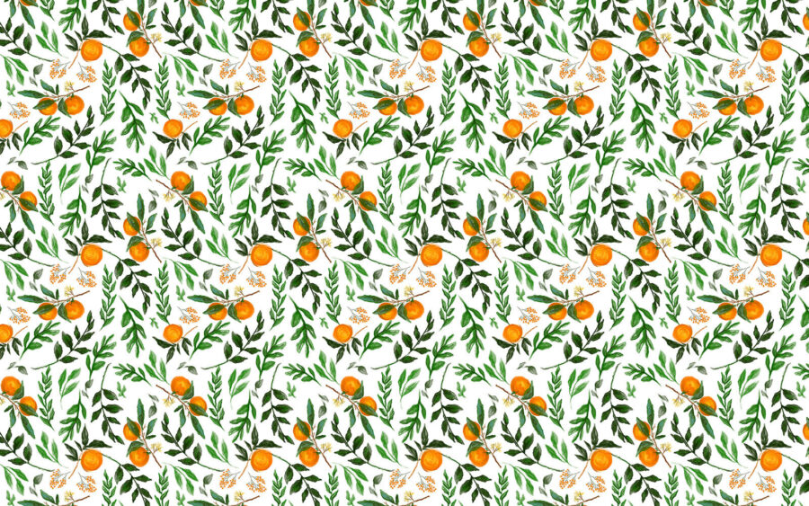 Pattern of oranges and leaves Pattern of oranges and leaves