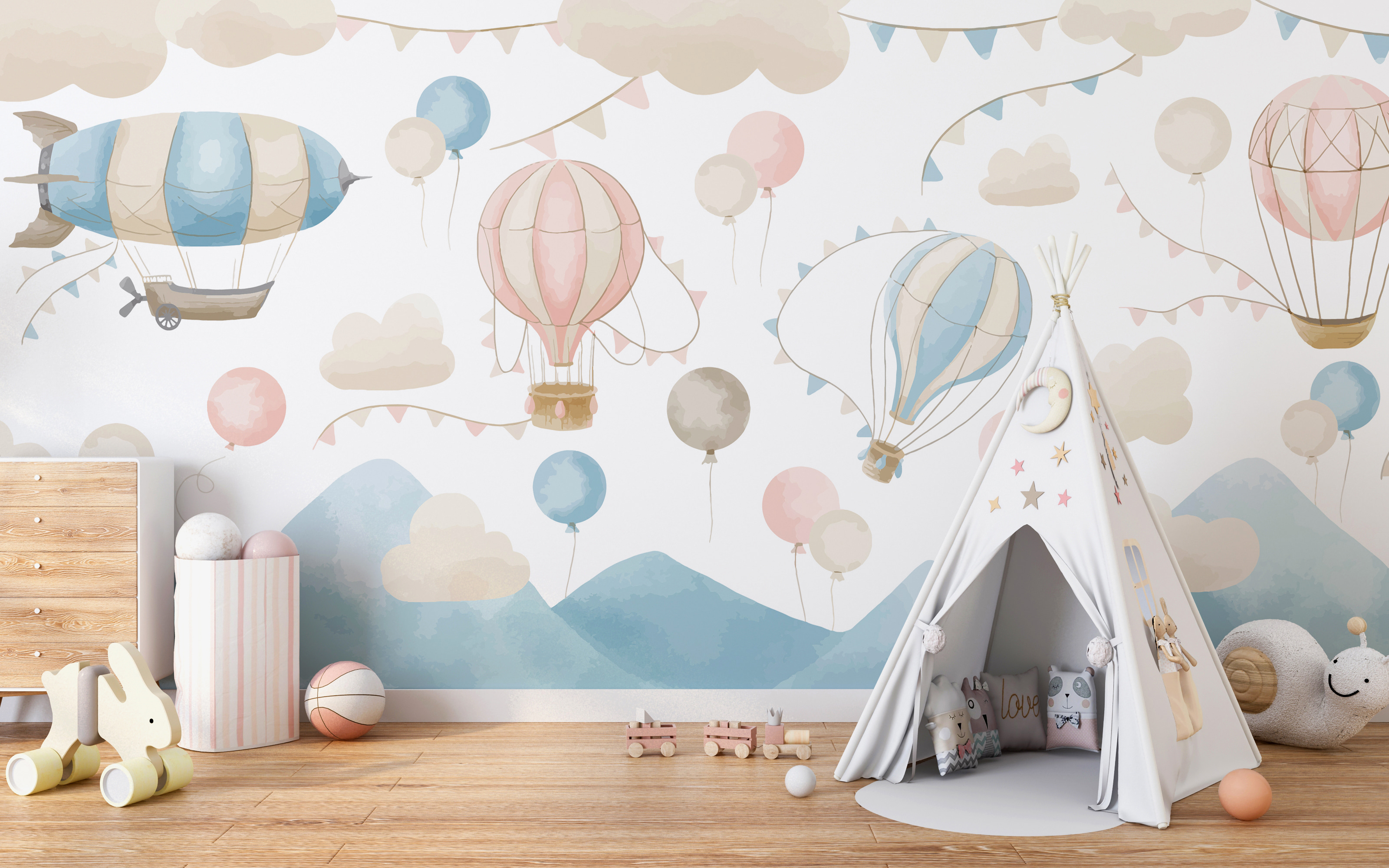 Group of hot air balloons