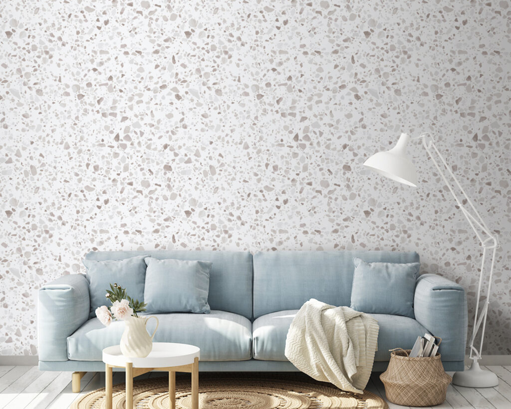 White and gray speckled surface