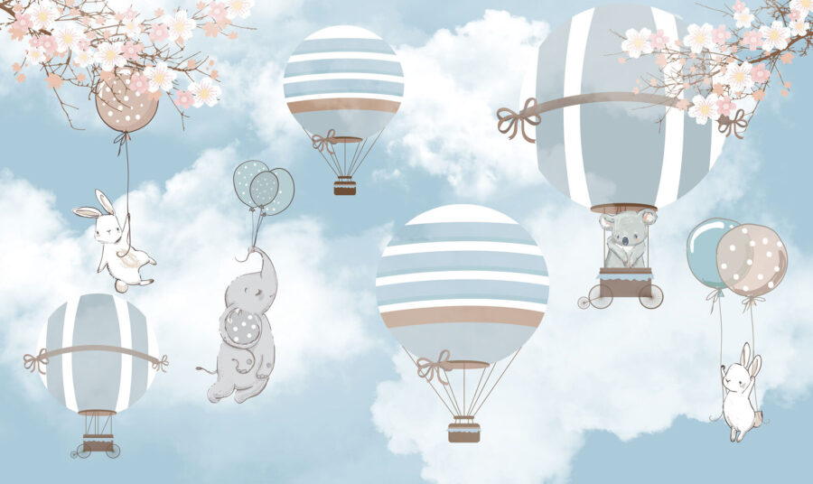 Group of elephants in the sky