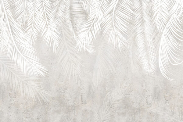 White leaves on a grey surface White leaves on a grey surface