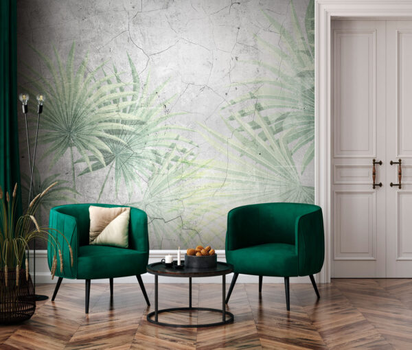 Wall murals Wall with a pattern of leaves (SKU: u94284) Wall murals Wall murals Wall with a pattern of leaves (SKU: u94284)