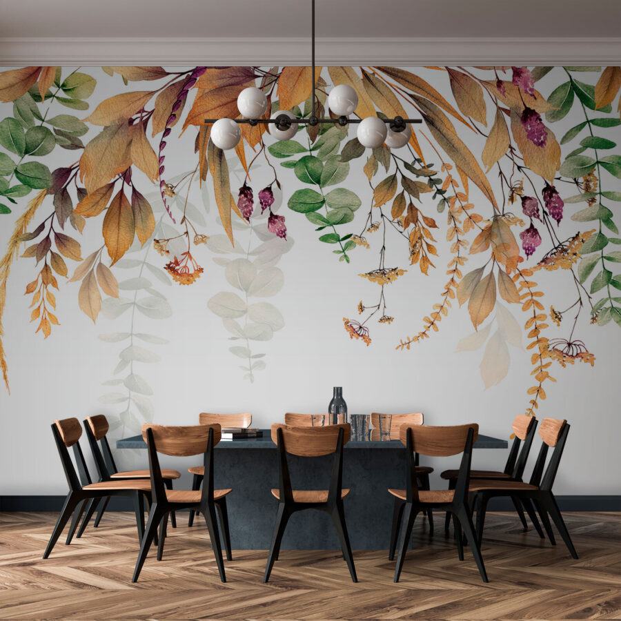 Wall murals Botanical elegance on a white background. - Image 3
