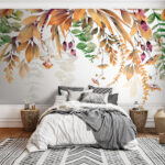 Wall murals Botanical elegance on a white background