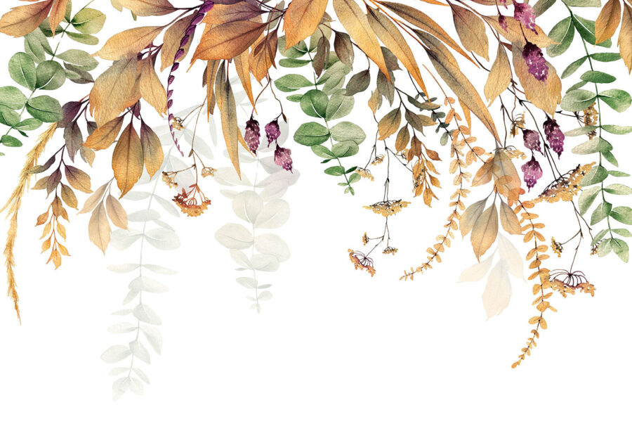 Wall murals Botanical elegance on a white background. - Image 6