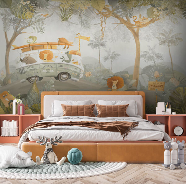 Wallpaper with animals and trees Wallpaper with animals and trees
