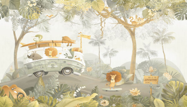 Wallpaper with animals and trees Wallpaper with animals and trees