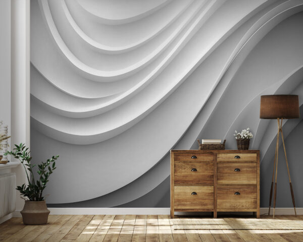 White and grey wavy lines White and grey wavy lines