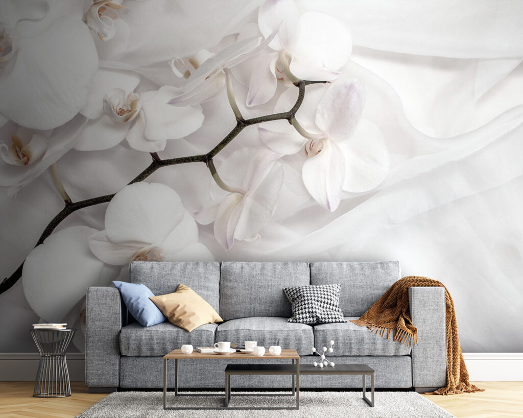 White orchids on a white fabric u94056pig54 1024x819 - White orchids on a white fabric - tegory