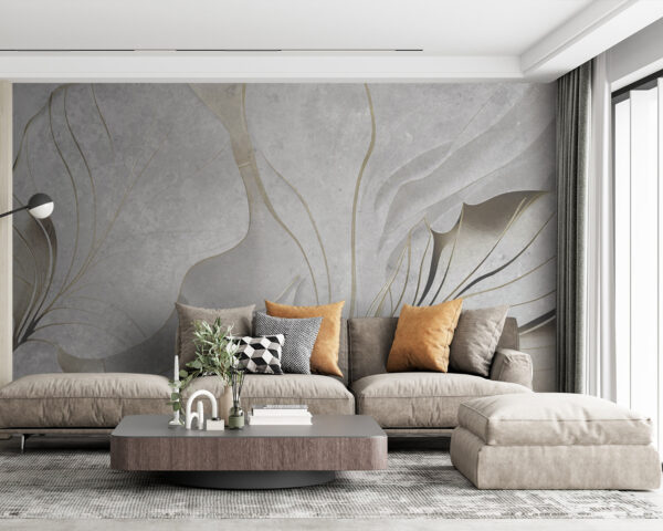 Elegant leaves in serene grayscale hues Elegant leaves in serene grayscale hues