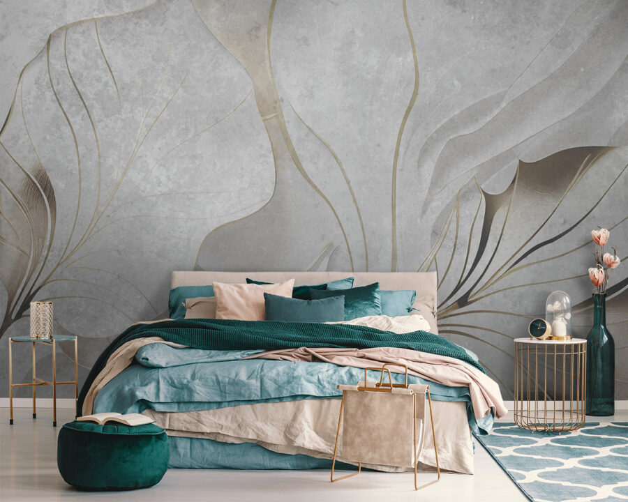 Elegant leaves in serene grayscale hues Elegant leaves in serene grayscale hues
