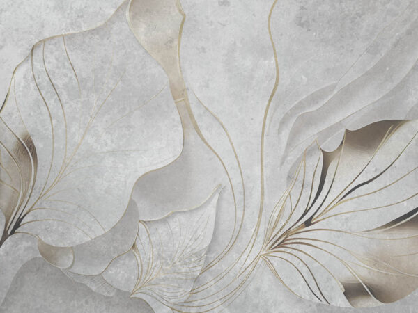 Elegant leaves in serene grayscale hues Elegant leaves in serene grayscale hues