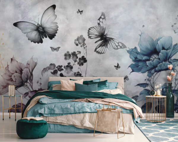 Butterflies flying over flowers Butterflies flying over flowers