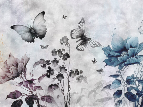 Butterflies flying over flowers Butterflies flying over flowers
