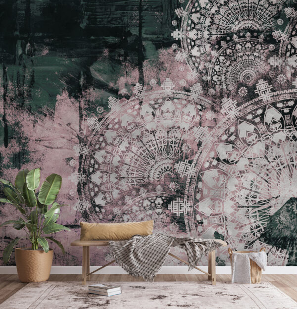 Intricate patterns in soft hues. Intricate patterns in soft hues.