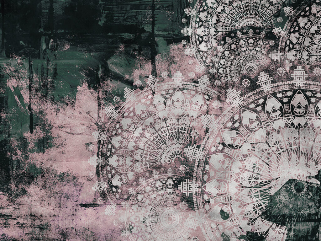 Intricate patterns in soft hues. Intricate patterns in soft hues.