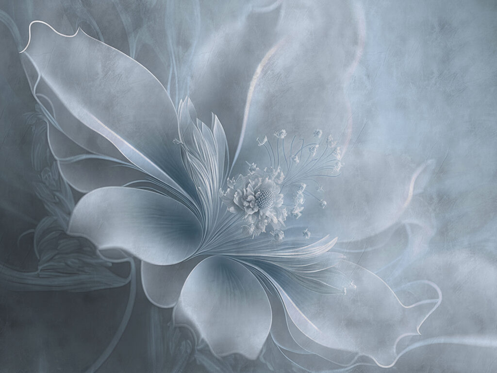 A white flower with a flower on it A white flower with a flower on it