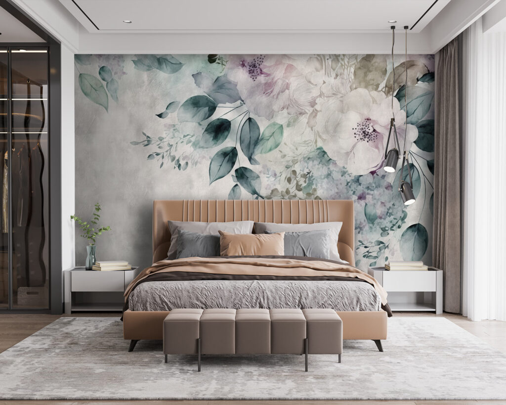 Painting of flowers and leaves Painting of flowers and leaves