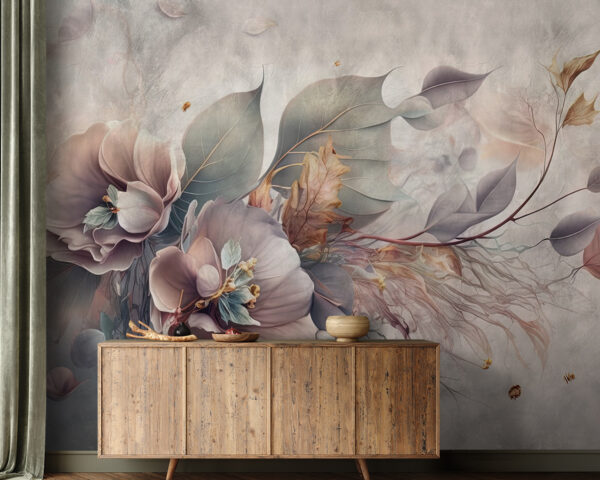 Painting of flowers and leaves Painting of flowers and leaves