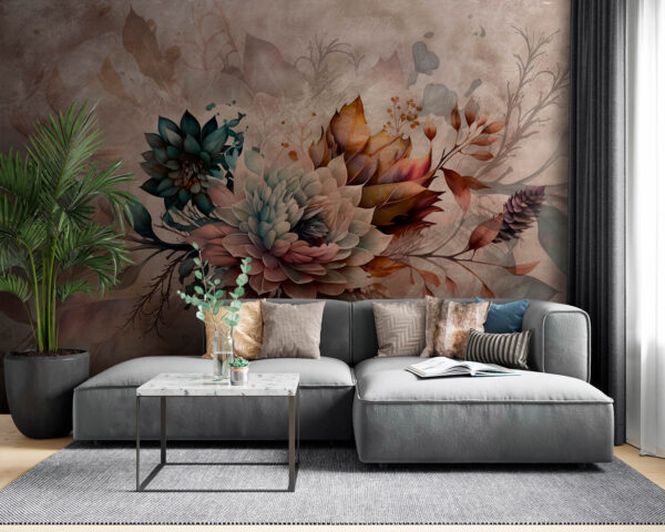 Painting of flowers and leaves Painting of flowers and leaves