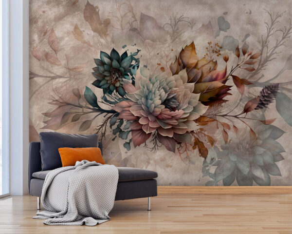Painting of flowers and leaves Painting of flowers and leaves