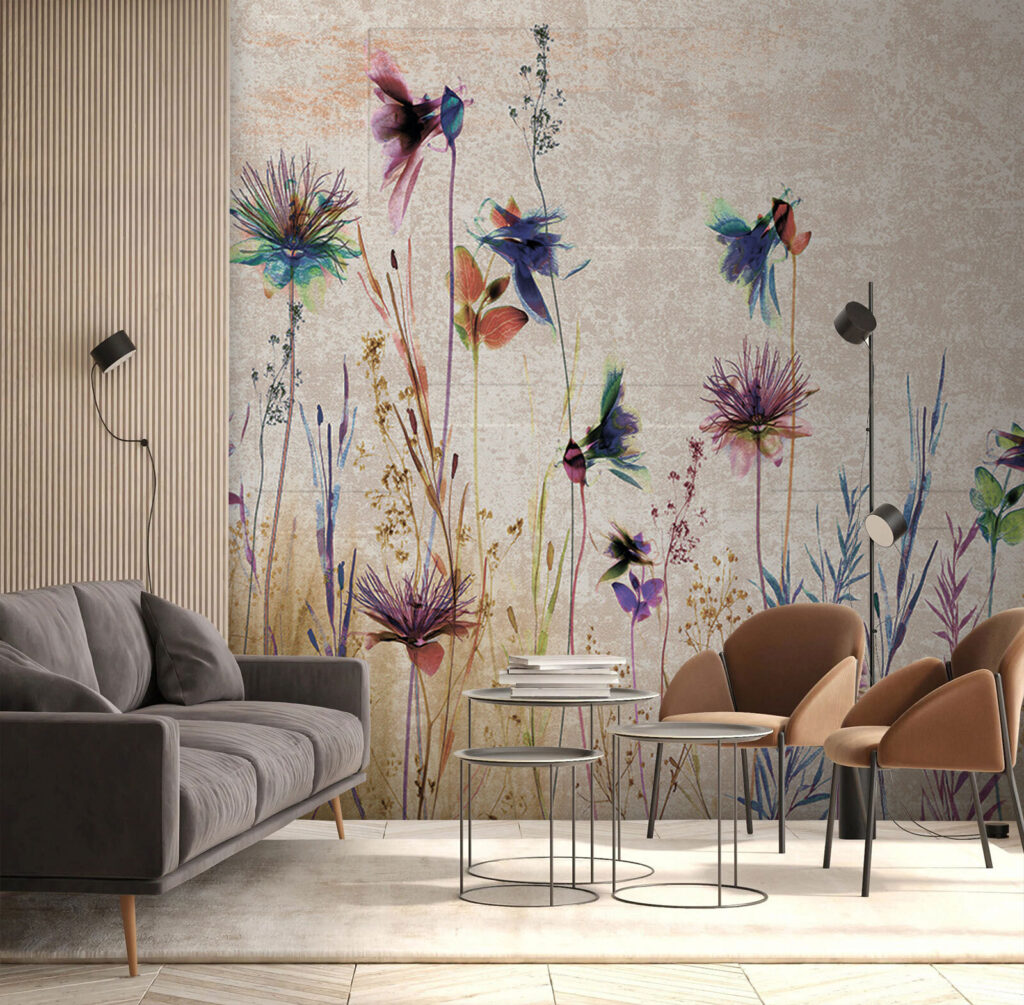 Colorful flowers in a serene landscape Colorful flowers in a serene landscape