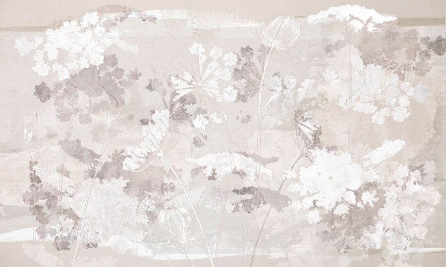 White and gray floral pattern