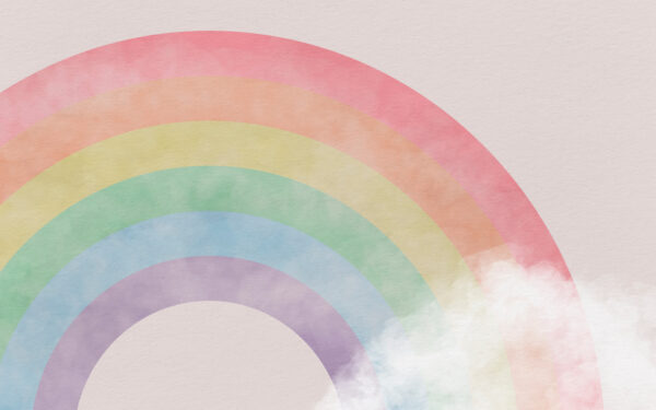 Rainbow with clouds in the sky Rainbow with clouds in the sky