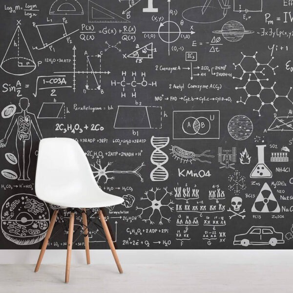 Blackboard with math symbols and formulas Blackboard with math symbols and formulas