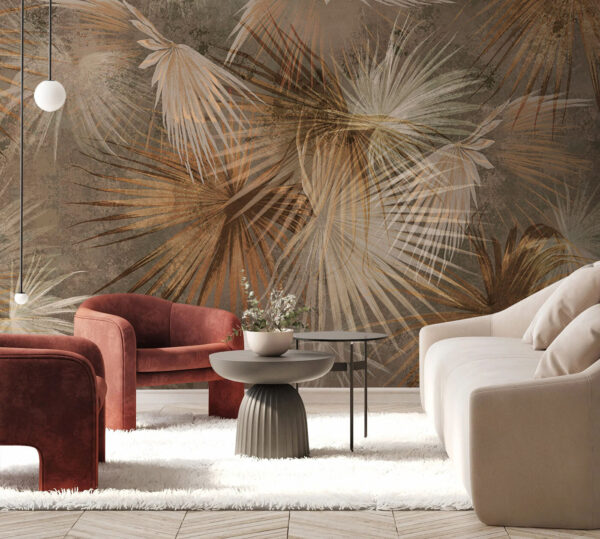 Tropical leaves in earthy tones. Tropical leaves in earthy tones.