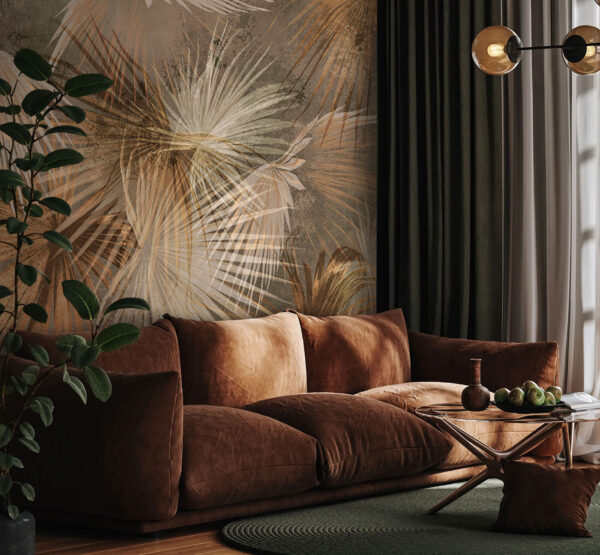 Tropical leaves in earthy tones. Tropical leaves in earthy tones.