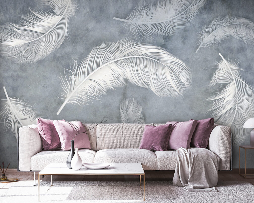 Group of white feathers