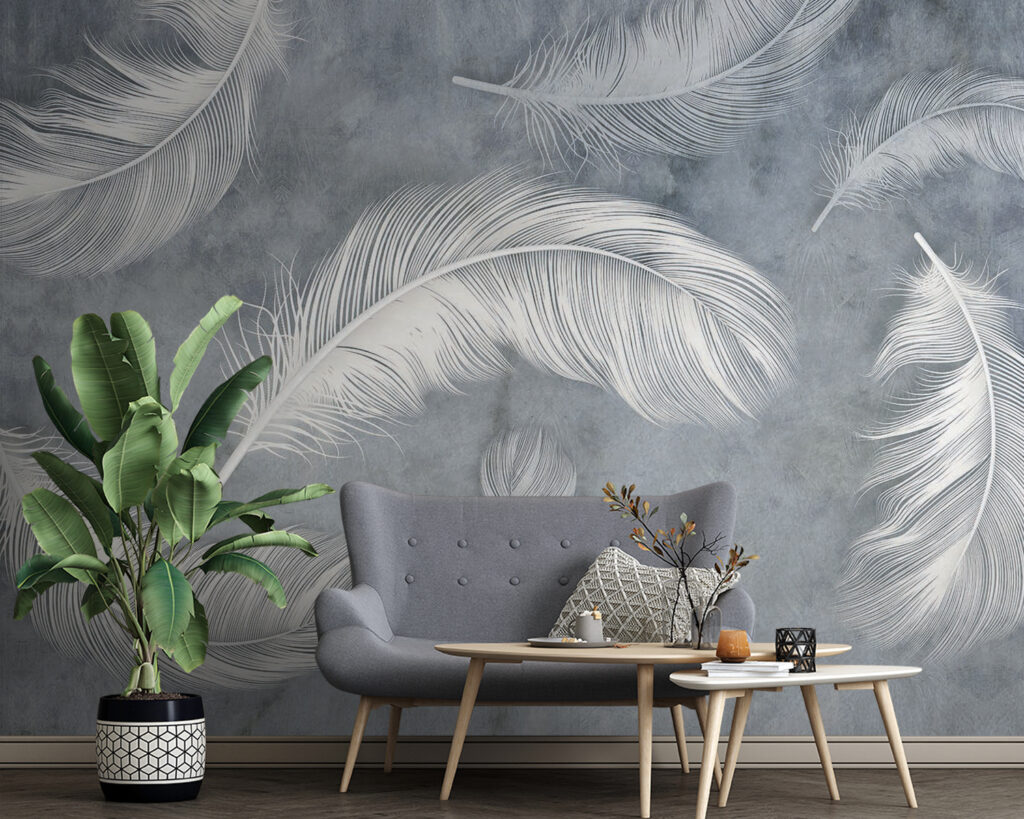 Group of white feathers