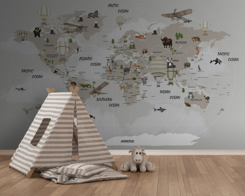 Map of the world with animals u93386pir145 1024x819 - Map of the world with animals - tegory
