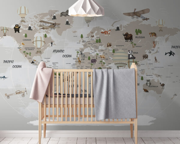 Map of the world with animals u93386pir142 600x480 - Map of the world with animals - tegory