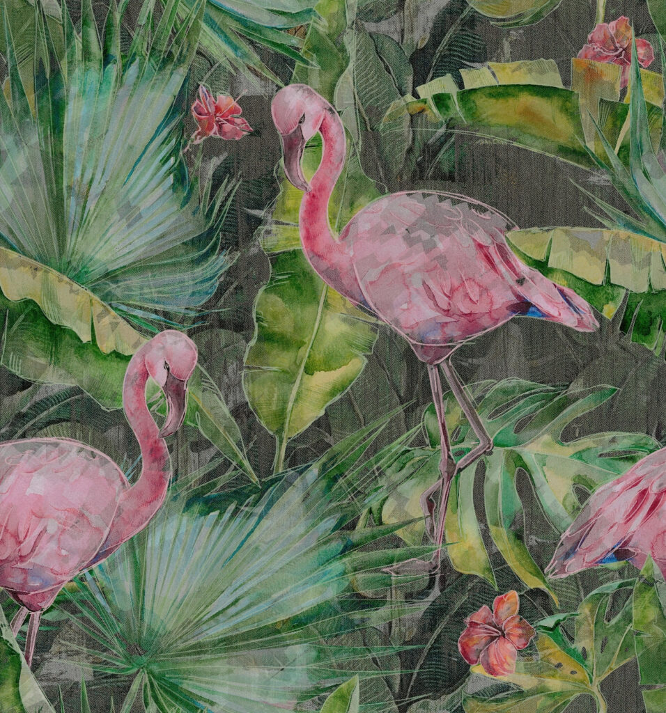 Pink flamingo and green leaves u86689p 956x1024 - Pink flamingo and green leaves - tegory