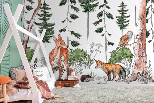 Group of animals in a forest u78692pir2 600x400 - Group of animals in a forest - tegory
