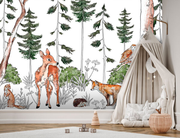 Group of animals in a forest u78692pir1 600x458 - Group of animals in a forest - tegory