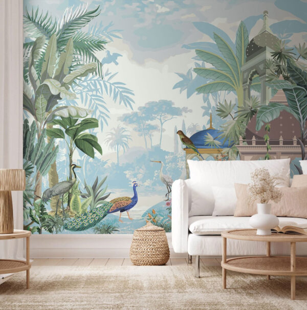 Mural of birds and plants u78645pig2 600x606 - Mural of birds and plants - tegory