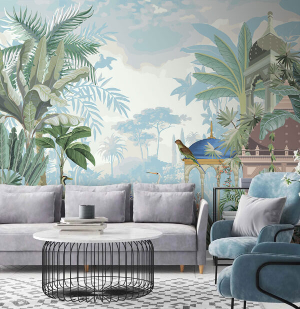 Mural of birds and plants u78645pig1 600x617 - Mural of birds and plants - tegory